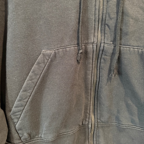 Nike Black Cropped Zip Up Hoodie Swoosh Athleisure Sweatshirt - Picture 4 of 6